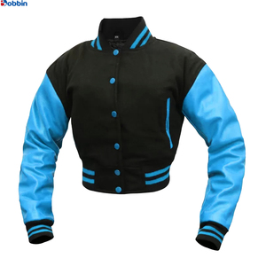 Veste courte pour femmes la plus vendue, veste de style universitaire, veste courte pour femmes, corps en laine, manches en cuir, vestes de style universitaire, hiver - Product Image 3