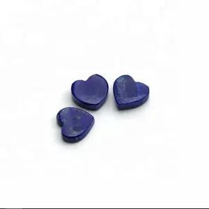 Natural Lapis Lazuli Heart Shape Flat Gemstones for DIY Jewelry Making Available in 4mm to 30mm Size Cabochon Supplier Gemstone - Product Image 1