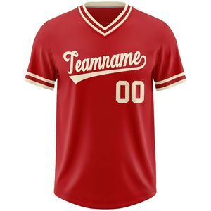Conception personnalisée broderie lettre chemises de sublimation col en v hommes pull baseball jersey bouton moins chemises de softball - Product Image 6