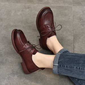 Chaussures Oxford classiques pour hommes en cuir véritable, à lacets, formelles, pour affaires, décontractées, de bureau - Product Image 3