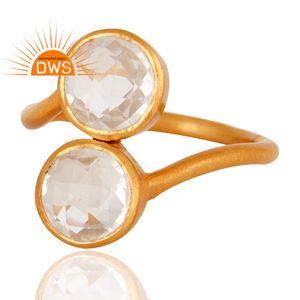 มาใหม่เงินสเตอร์ลิง18พันทองชุบธรรมชาติคริสตัลควอตซ์พลอยปรับแหวนผู้ผลิตเครื่องประดับที่กำหนดเอง - Product Image 2