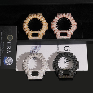 Carcasa de Reloj de Lujo con Diamantes Pavé, Logotipo Personalizado, Cubierta de Repuesto para Reloj Inteligente de Metal, Oro, Plata, Negro Rosa - Product Image 4