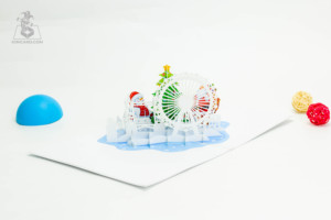 Personalizable 3D Santa Claus Pop-up Card Artesanía de papel Artesanía para vacaciones Feliz Navidad Saludos Cumpleaños u otras ocasiones - Product Image 4