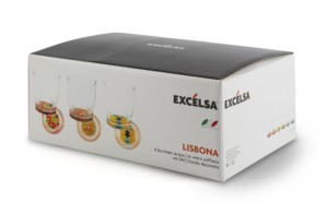 Set di 6 Bicchieri in Vetro Multicolore di Design Italiano |   Prodotto in Italia |   Adatto alla lavastoviglie |   Vibrazioni Mediterranee |   Excelsa - Product Image 5