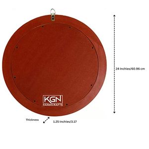 Miroir mural rond en bois ? Miroir décoratif vintage à suspendre pour salon, chambre, salle de bain et bureau - Product Image 2