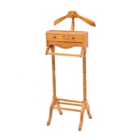 Porte-vêtements en bois avec porte-manteau, tiroirs, barre à pantalon, cintre à vêtements, porte-manteau pour hommes et femmes dans les chambres