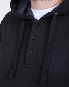 Nuevo diseño en blanco ropa informal marca privada hombres sudaderas con capucha con botón frontal hombres Venta caliente 100% sudaderas con capucha de algodón - Product Image 2