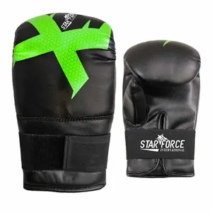 Leather Shock Absorb Boxing Training Gloves PU Leather Muay Thai Kickboxing Gloves Heavy Bag Workout Gloves