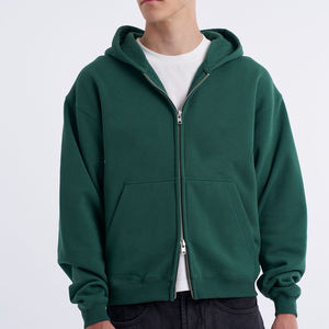 Sudaderas con capucha personalizadas para hombre, sudaderas con capucha funcionales con doble cremallera de gran tamaño, ropa de calle, sudaderas con capucha con cremallera en blanco y hombros caídos para hombre - Product Image 6