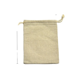 Pochette de rangement pour bijoux en coton et lin naturel, sac à cordon, sac d'emballage en coton, logo personnalisé - Product Image 2