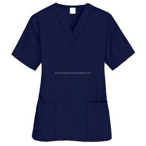 Conjunto de uniformes de enfermería elásticos para mujer, Top de bolsillo con cuello en V y pantalones de Jogger con cordón, uniformes de hospital - Product Image 5
