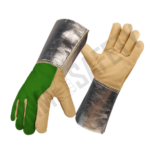 ถุงมืองานเชื่อมแบบ TIG ทำจากหนังวัวหุ้มข้อทำจากอะลูมิเนียมใช้ป้องกันความร้อนสูง - Product Image 5