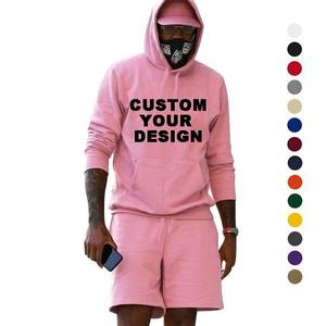 Active Hoodie Short Set <b>Men</b> Sporty Pullover and Shorts for Running Gym or Outdoor Fitness - Product Image 2