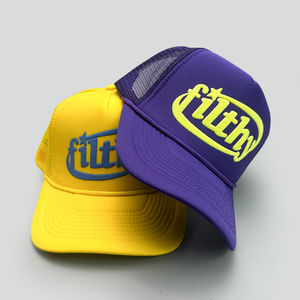 Nouveaux chapeaux de Baseball de bloc de couleur unisexe casquettes de camionneur en maille polyvalentes respirantes avec des lettres sales - Product Image 4