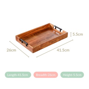 Plateau en bois fait main avec poignées Plateau en bois vintage avec poignées Plateau de service en bois pour table basse - Product Image 6