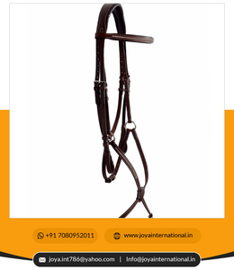 Plegable BR033 Calidad Cuero Headstall Figura 8 Brida con tachuelas brillantes Diseño Horse Products - Product Image 2
