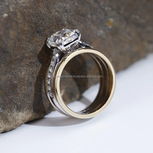 Perfect Princess Cut White Gold Diamond <b>Ring</b> in Moissanite for Engagements and Womens Graceful Style With Vvs Clarity - Product Image 2