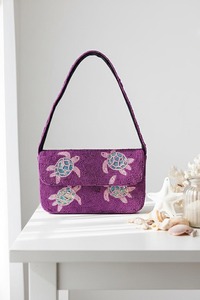 Sac à main en cuir véritable brodé et perlé, style vintage, fait main, pour femmes, prêt pour la plage, doublure en cuir véritable, pour les fêtes - Product Image 4