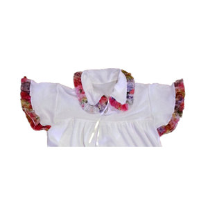 Camicia da Notte Estiva con Stampa Floreale e Colletto Decorato - Product Image 1