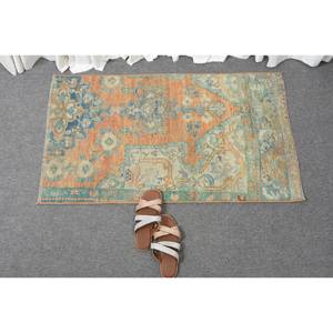 Alfombra de lana de retazos azul naranja Vintage, 1,9x3,4 pies, tejido plano turco, sala de estar alfombra para, respaldo de látex, 4m de ancho para decoraciones - Product Image 5