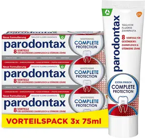 Parodontax bảo vệ hoàn toàn kem đánh răng làm trắng, 75 ml, kem đánh răng cho các vấn đề về nướu