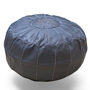 Genuine Leather Foldable Modern Moroccan Pouf Ottoman Handmade Stitched <b>Stool</b> Living Room Home <b>Storage</b> Furniture Upholstery - Product Image 2