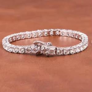 Bracelet Tennis Diamant Rond Cadeau de Fiançailles Bracelet Diamant Créé en Laboratoire Cadeau de Mariage et d'Anniversaire pour Femme 18KT Blanc m - Product Image 2