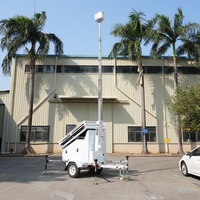 Tour de surveillance mobile solaire 5*450W à double caméra avec générateur de secours intégré - Système de vidéosurveillance de qualité supérieure