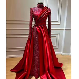 Auténtico vestido de diseñador marroquí Vintage fiesta 100% Satén de seda exquisita artesanía lujosa silueta sofisticada - Product Image 1