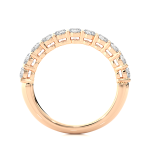 Anillo de Media Eternidad Estilo Vintage de Oro de 14K con Diamantes Cultivados en Laboratorio con Claridad VVS, Joyería Fina para Bodas y Uso Diario - Product Image 2