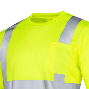 T-shirt de sécurité routière haute visibilité réfléchissant à manches courtes et longues, uniforme de chantier respirant avec logo personnalisé pour hommes - Product Image 5