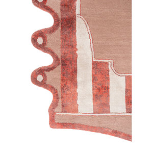 Alfombras de Lana y Seda de Bambú Anudadas a Mano de Gran Tamaño Jardins Du Monde, Diseño de Rayas Rosas y Púrpuras, Rectangulares de 9x12, para Pasillo -Esk-9042 - Product Image 4