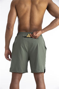 Venta al por mayor de pantalones cortos deportivos para hombres pantalones cortos de gimnasio para hombres ligeros 2 en 1 pantalones cortos de pista - Product Image 4