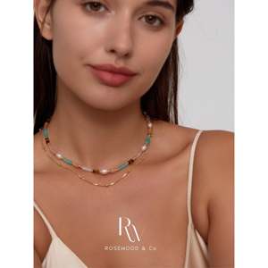 Collana Stile Spiaggia Estiva con Perline Arcobaleno e Ciondolo in Vera Pietra Preziosa, Gioielli Regalo per Migliori Amiche, Anelli alla Moda - Product Image 3