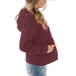 Ventes en gros de sweats à capuche pour femmes, nouvelle conception, vêtements décontractés, vente en ligne, sweats à capuche pour femmes de haute qualité, couleur unie - Product Image 5