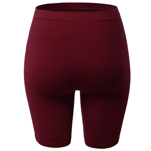 Custom Seamless Gym Sport Fitness Workout Burgundy Yoga <b>Shorts</b> for Women High Waist <b>Stretch</b> Activewear - Product Image 3