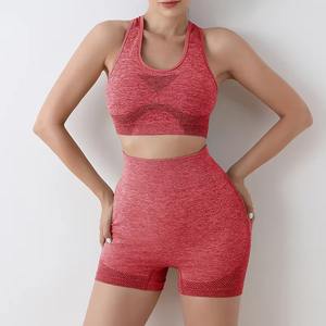 Vente chaude femmes de haute qualité sans couture Spandex Polyester Yoga Set Solid Pattern-Nouvelle Arrivée Écologique Vente en gros Hot Seller - Product Image 2