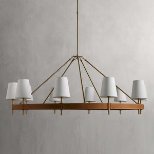 Lampadario a soffitto rotondo in ottone <span class=keywords><strong>moderno</strong></span> in pelle americana <span class=keywords><strong>per</strong></span> soggiorno a casa Hotel decorazione luci a sospensione - Product Image 5