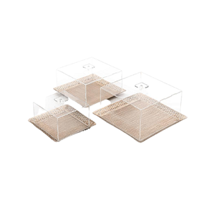 Plateau alimentaire en métal de dernière génération avec couvercle en acrylique pour la maison, les hôtels et les restaurants, plateau de service alimentaire en Inde - Product Image 2