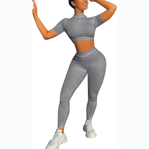 Conjunto de Yoga sin Costuras de 5 Piezas, Camisetas Deportivas, Top Corto, Sujetador Deportivo, Leggings, Ropa Deportiva Activa, Traje de Fitness, Conjunto de Yoga para Mujer - Product Image 1