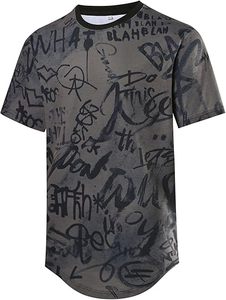 Mode ras du cou graphique imprimé hommes T-Shirts décontracté à manches courtes entraînement Hip Hop t-shirts pour hommes - Product Image 4