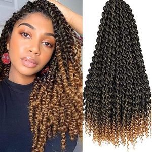 24-Inch Passion Twist Water Wave Crochet <b>Hair</b> 7-Packs Pre-Looped <b>Hair</b> Briads Multi-Purpose <b>Hair</b> Care & <b>Styling</b> <b>Product</b> - Product Image 6