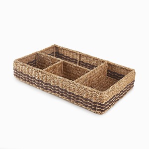 Plateau à couverts en herbe de mer tissé à la main avec compartiments, prix de gros, plateaux à ustensiles en herbe de mer - Product Image 2