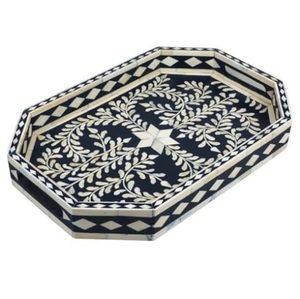 Bandeja de Madera de Diseño con Acabado de Incrustaciones de Hueso, Multiusos, con Tamaño Personalizado, Nueva Llegada, Bandeja de Madera con Aspecto Elegante - Product Image 1
