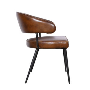 Sillas de Comedor de Cuero de Estilo Nórdico Moderno de Lujo con Estructura Metálica, Muebles Casuales para Oficina en Casa con Respaldo para Hoteles de India - Product Image 3