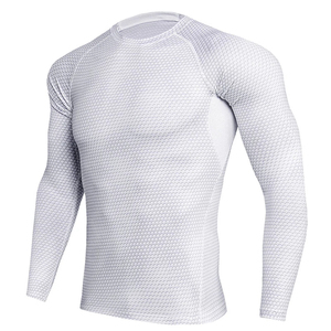 Vêtements de sport unisexes en gros UPF50+ : Rashguard respirant à séchage rapide en polyester et élasthanne pour le surf, la natation, la gym et le fitness - Product Image 2