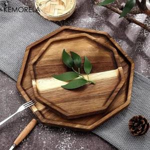 Plateau de service en bois massif haut de gamme pour la cuisine et la salle à manger plateau de service de forme et de taille personnalisées pour les événements de fête d'hôtel à domicile - Product Image 5