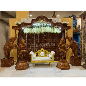 Tema tradicional Pubertad Ceremonia Escenario Decoración Antiguo Sur DE LA India Boda Escenario Maravilloso Ganesha y Elefante ThemeSetup - Product Image 1