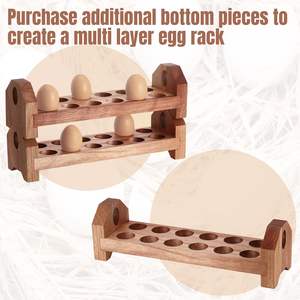 Natural Wooden <b>Egg</b> Holder 2 Layers with Rectangle Shape for Rustic Kitchen Decoration <b>Eco</b>-friendly Handcrafted Made in Vietnam - Product Image 5