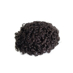 Afro rizado estilo trenzado <span class=keywords><strong>cabello</strong></span> humano natural completo encaje suizo <span class=keywords><strong>hombres</strong></span> <span class=keywords><strong>postizo</strong></span> tupé - Product Image 3